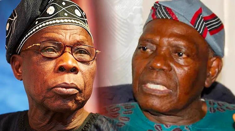 Ex-President Olusegun Obasanjo and Bisi Akande