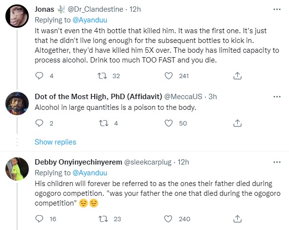 Nigerians Reacts As Man Dies During Drinking Competition To Win N20,000 Cash Price
