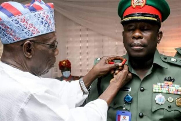 Obasanjo decorates son with new rank