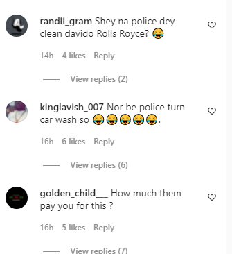 Policeman In Uniform Caught On Camera Washing Davido’s Rolls Royce Cullinan [Video]