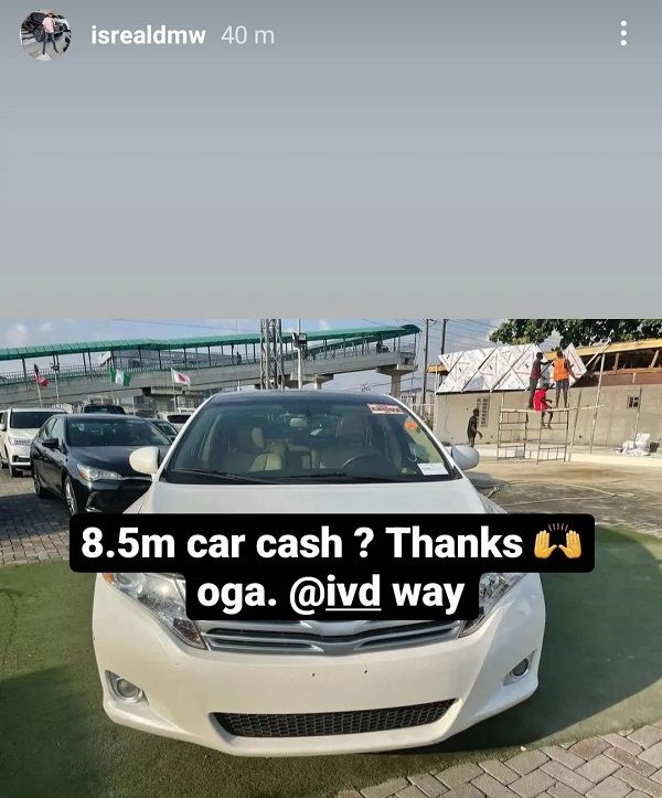 Davido's Loyal Aide, Isreal DMW Crashes New Car Bought For Him By The Singer [Video]