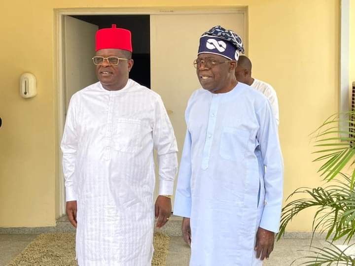 2023 Presidency: David Umahi In Closed-Door Meeting With Bola Tinubu In Abuja [Photos]