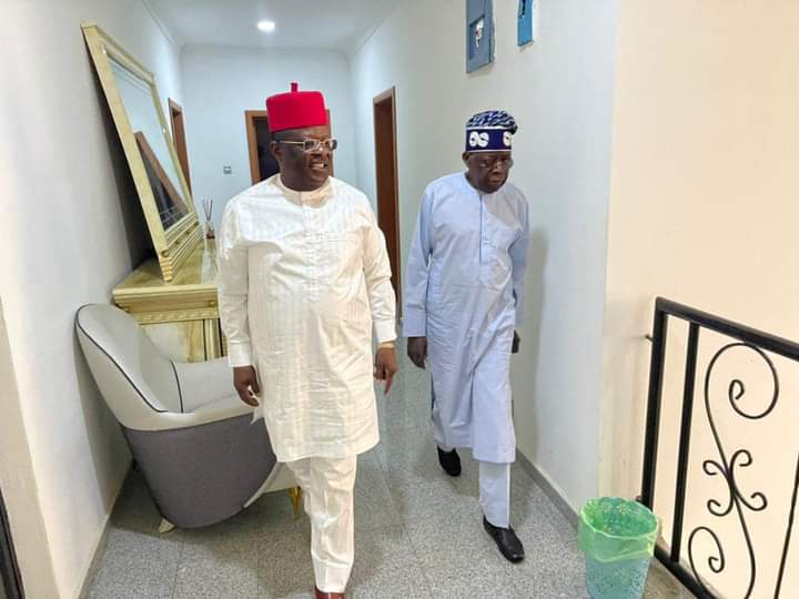 2023 Presidency: David Umahi In Closed-Door Meeting With Bola Tinubu In Abuja [Photos]