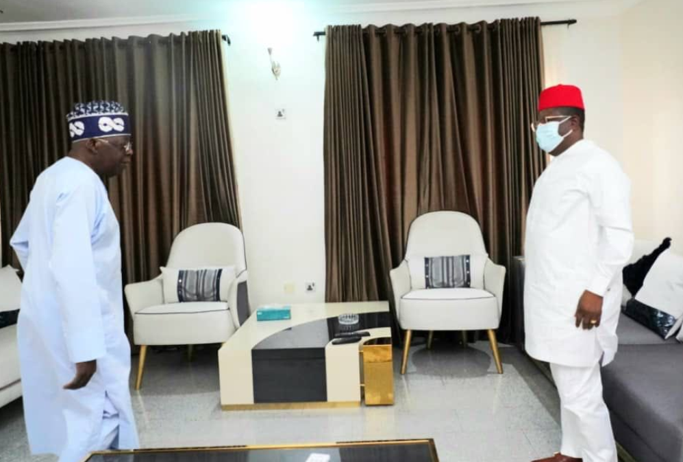 2023 Presidency: David Umahi In Closed-Door Meeting With Bola Tinubu In Abuja [Photos]