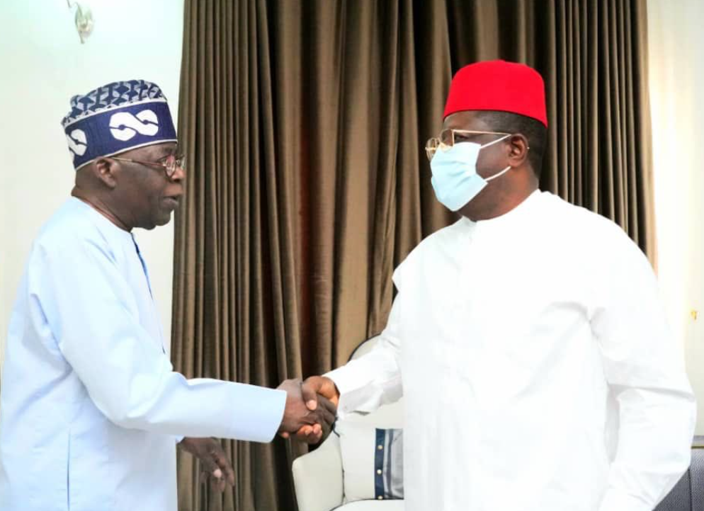 2023 Presidency: David Umahi In Closed-Door Meeting With Bola Tinubu In Abuja [Photos]