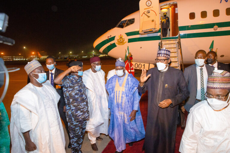 President Buhari Returns To Nigeria After 12 Days Medical Checkup In London [Photos]