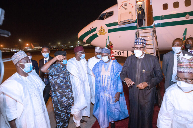 President Buhari Returns To Nigeria After 12 Days Medical Checkup In London [Photos]