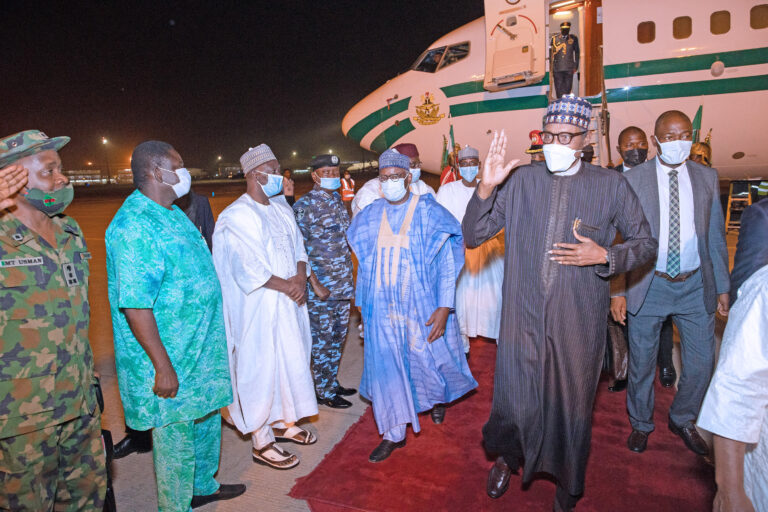 President Buhari Returns To Nigeria After 12 Days Medical Checkup In London [Photos]