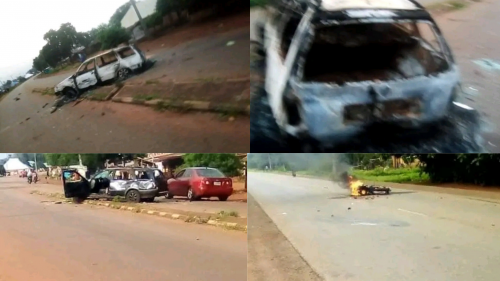 BREAKING: Buildings, Vehicles Destroyed As Thugs Attack PDP Members During Meeting In Kogi