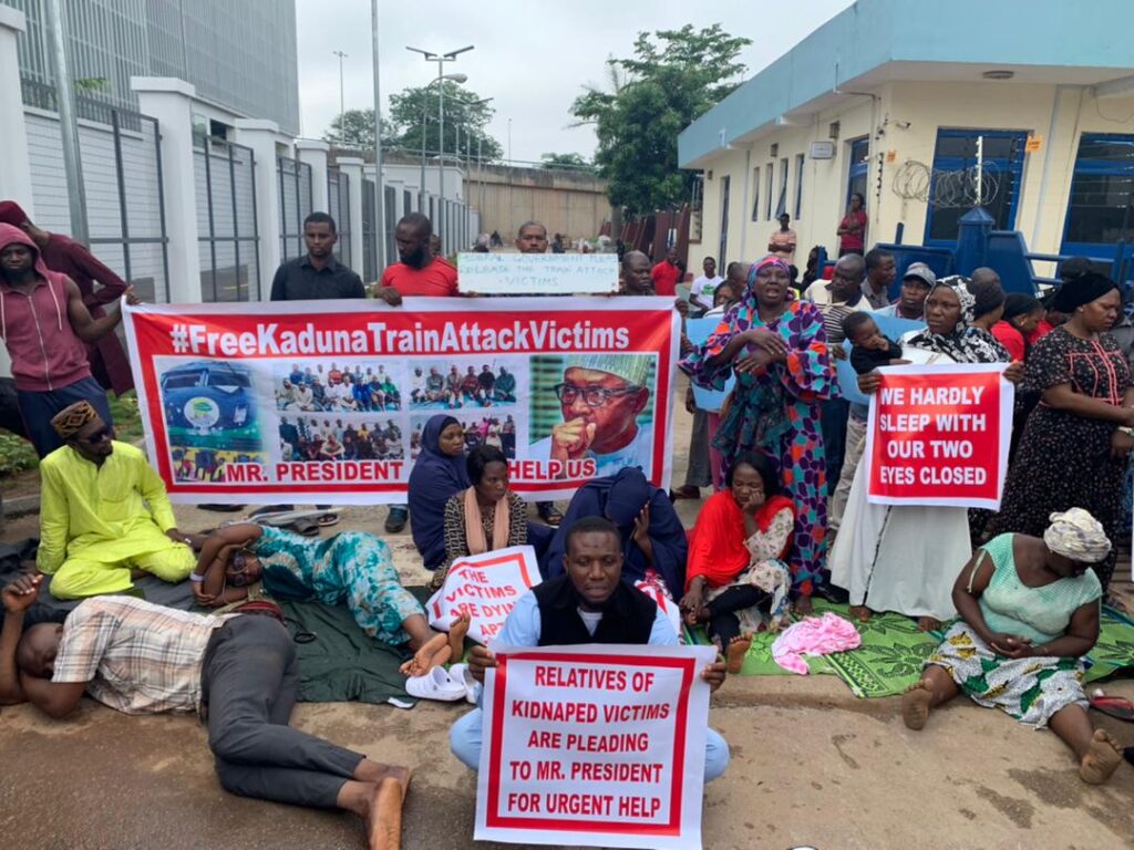 Families Of Abducted Kaduna-Train Passengers Protest In Abuja [Photos]