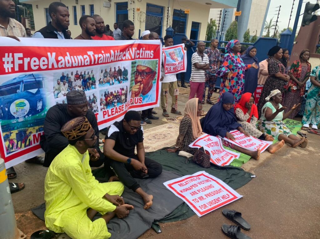Families Of Abducted Kaduna-Train Passengers Protest In Abuja [Photos]