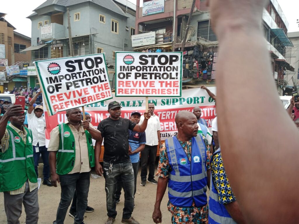 NLC Begins Solidarity Protest In Lagos Over ASUU Strike [Photos]