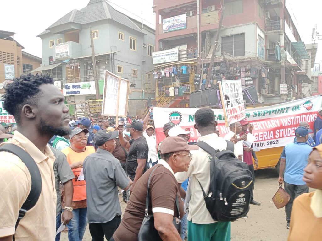 NLC Begins Solidarity Protest In Lagos Over ASUU Strike [Photos]