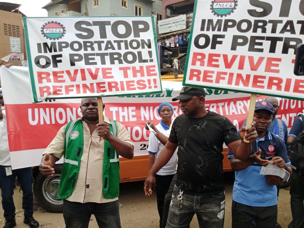 NLC Begins Solidarity Protest In Lagos Over ASUU Strike [Photos]