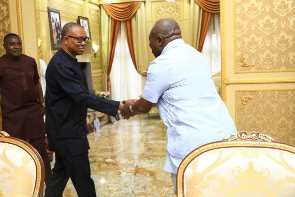 Peter Obi Visits Governor Okezie Ikpeazu In Abia [Photos]