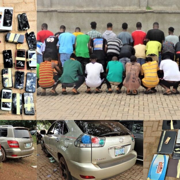 EFCC: 5 Luxury Cars, iPhones, Laptops Recovered From 45 Suspected ‘Yahoo Boys’ In Enugu