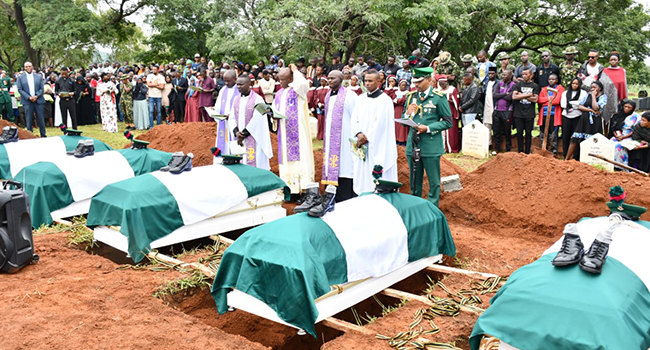 Five members of the Guards Brigade were buried in Abuja on August 11, 2022.