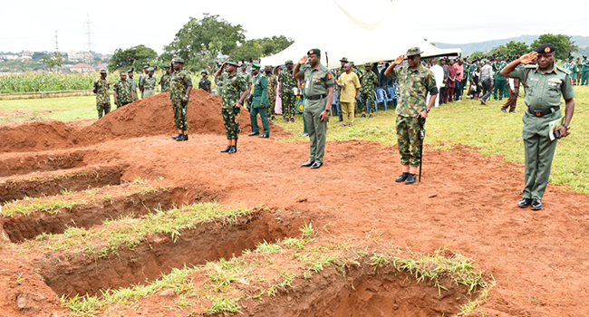 Five members of the Guards Brigade were buried in Abuja on August 11, 2022.