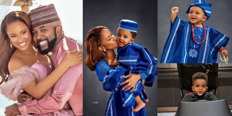 Banky W And Adesua Etomi Finally Share First Photos Of Their Son, Hazaiah Olusegun