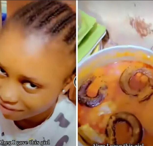 Nigerian Man Shows Off Pot Of Soup His Girlfriend Cooked With N2,500 (Video)