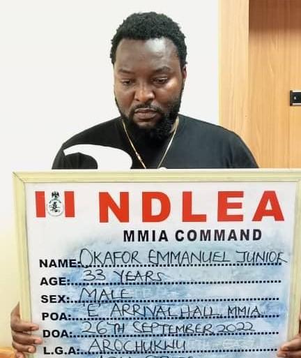NDLEA nabs ex-footballer, Okafor Emmanuel for cocaine trafficking