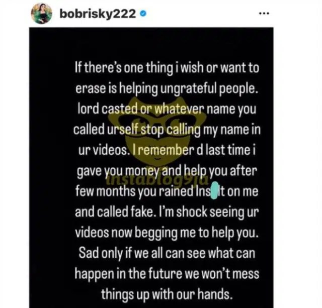 "Stop Lying About Contracting HIV Because Of Me" - Bobrisky Slams Lord Casted [Video]