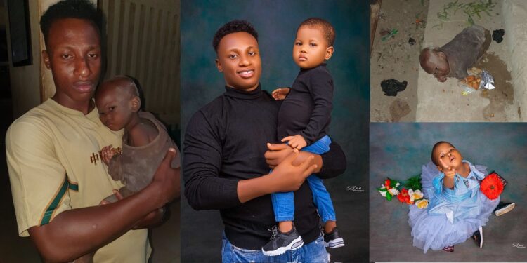 Man Who Rescued Baby Dumped In Enugu, Shares New Photo Of Him And The Girl