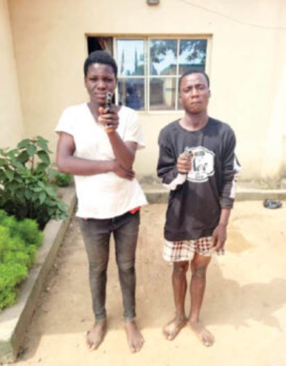 Photo Of Nigerian Woman And Teenager Who Robbed Trader With Toy Guns In Ogun