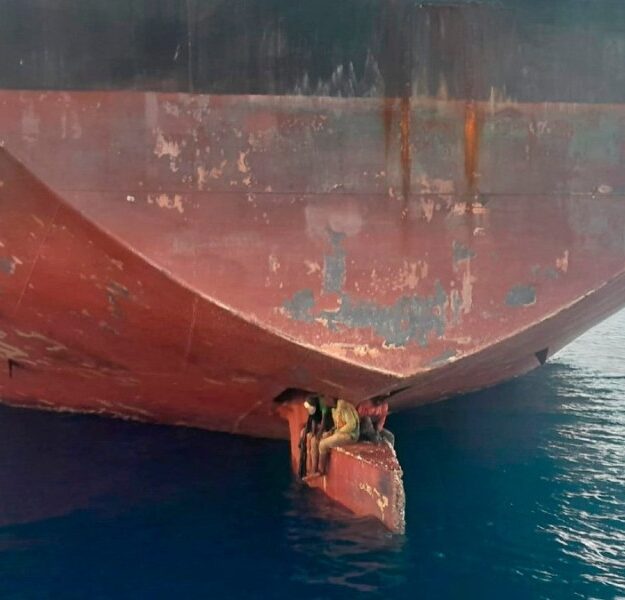 Stowaways clung to ship’s rudder for 11 days