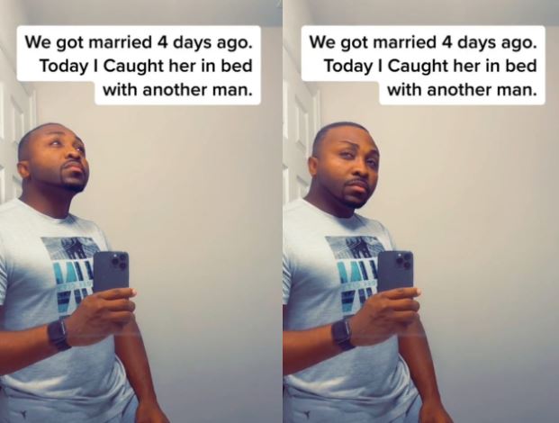 Man Claims He Caught His Wife In Bed With Another Man Four Days After Their Wedding