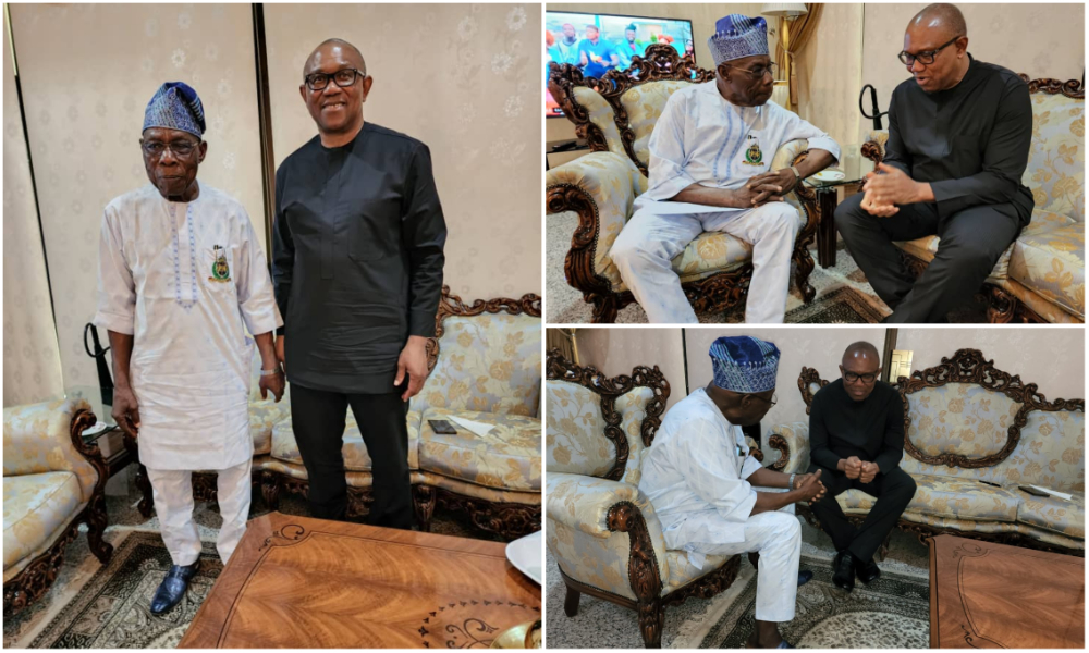 Peter Obi Meets With Obasanjo To Discuss ‘Matters Of National Interest’ [Photos]