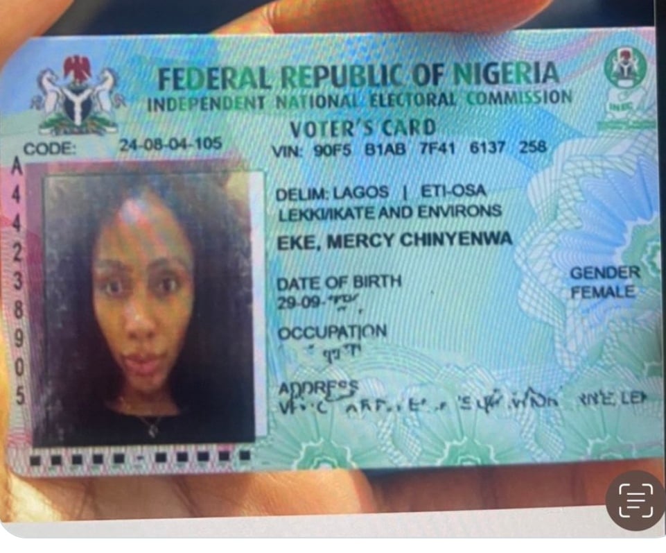 Mercy Eke Exposed As Her Voters Card Reveals She’s 32 Years, Not 29 As She Claims