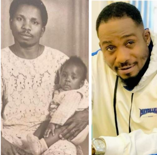 Nigerian Actor, Junior Pope Shares Throwback Photos Of Himself And His Father