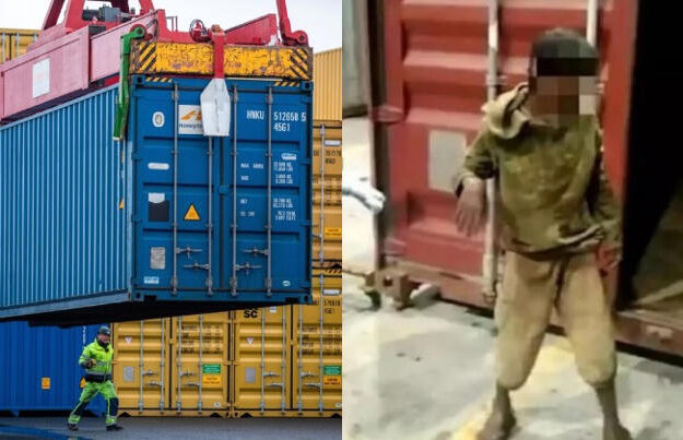 Boy wakes up in another country after hiding in a container during a hide-and-seek game