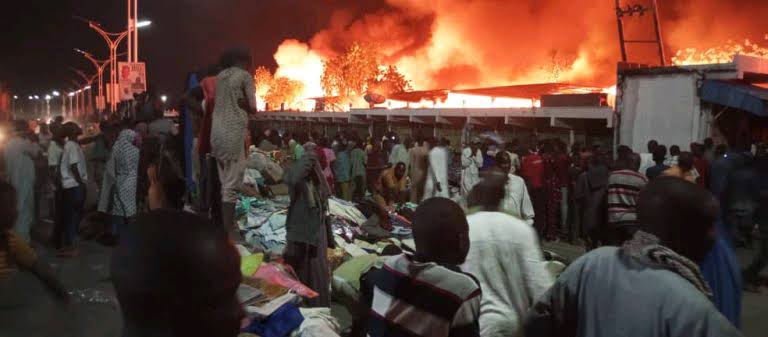 Maiduguri market fire,