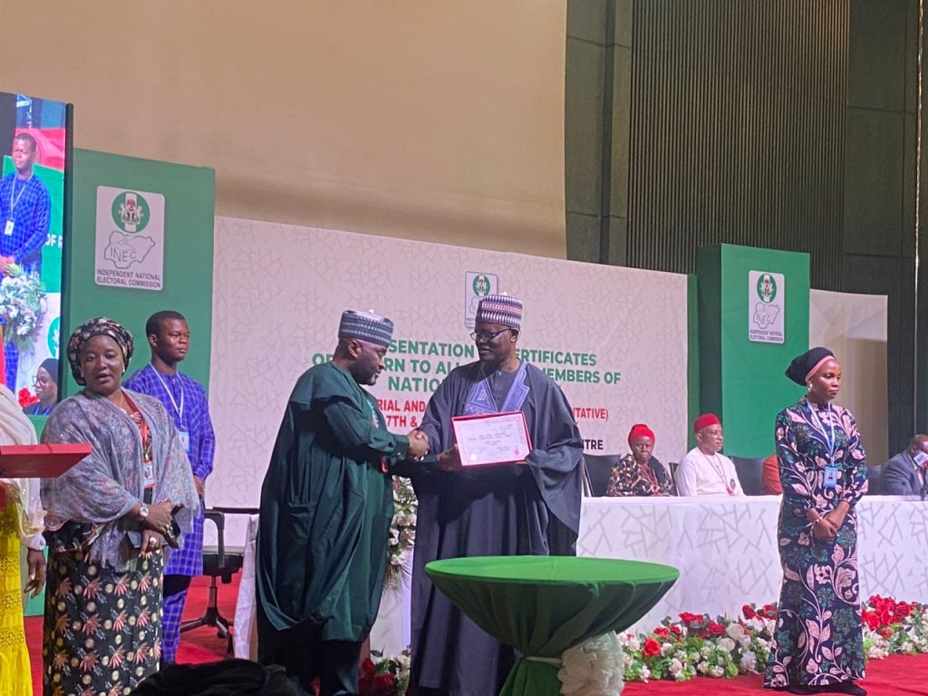 INEC Presents Certificates Of Return To Senators-Elect [Photos]