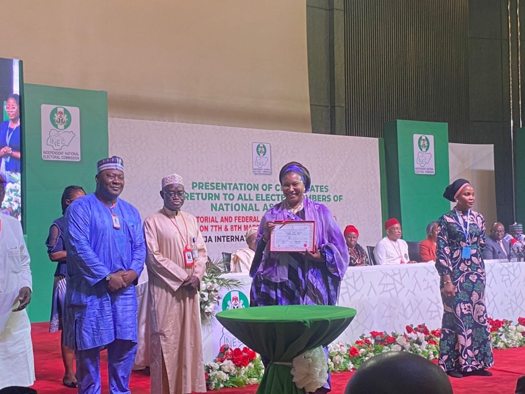 INEC Presents Certificates Of Return To Senators-Elect [Photos]