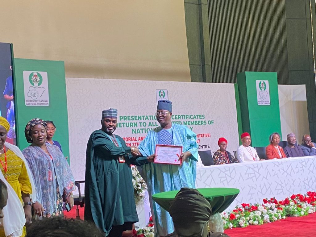 INEC Presents Certificates Of Return To Senators-Elect [Photos]