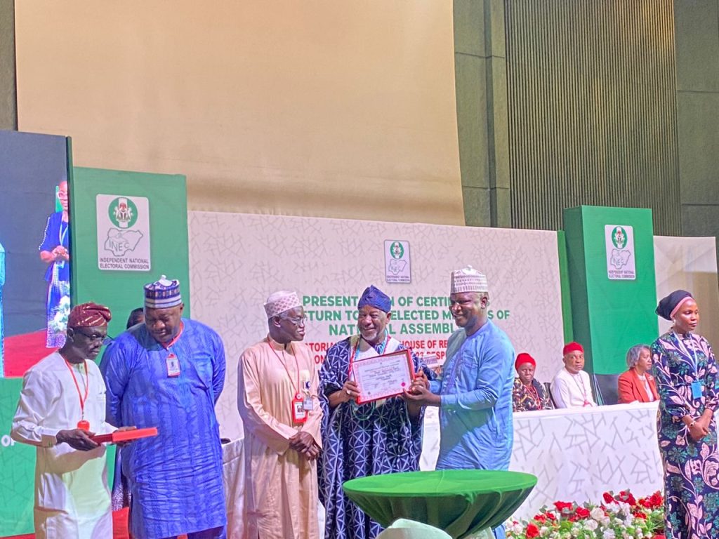 INEC Presents Certificates Of Return To Senators-Elect [Photos]