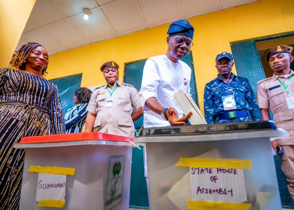 #NigeriaDecides2023: Sanwo-Olu Casts His Vote In Lagos, Condemns Electoral Violence