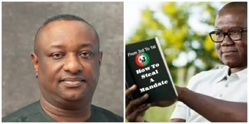 Nigerians Blast Festus Keyamo For Posting Photoshopped Picture Of Obi Reading On How To Steal A Mandate