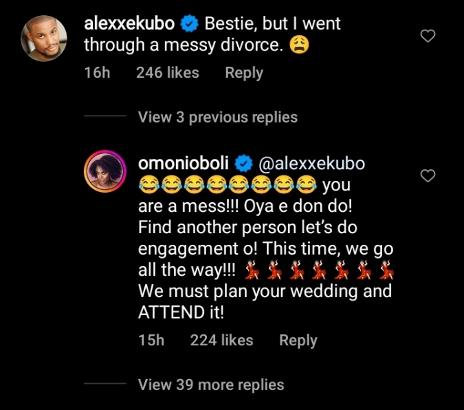 “Find Another Lover” - Omoni Oboli Tells Alexx Ekubo As He Laments Over His Messy Divorce