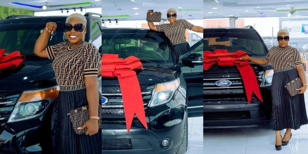 Mr Ibu’s Daughter, Chioma Jasmine Show Off Her Newly Acquired SUV [Photos]