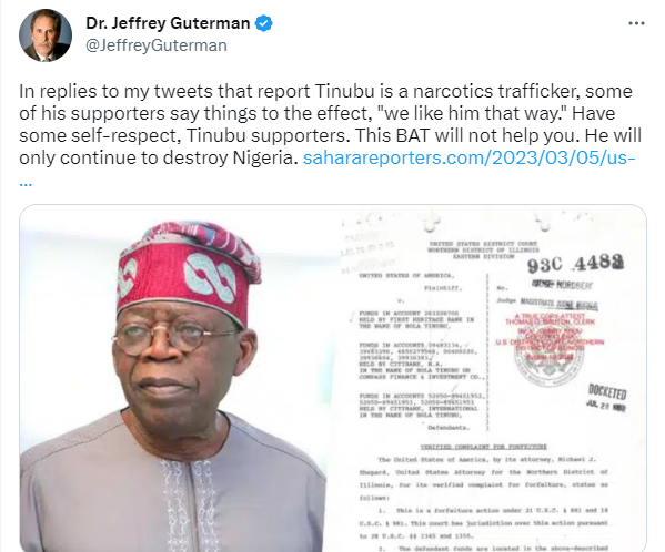 Tinubu Won’t Help Nigerians, He Will Only Continue To Destroy The Country - US Man, Jeffery Guterman