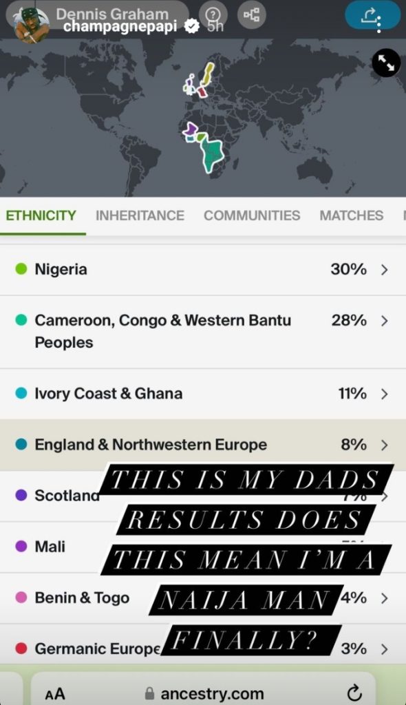 "Does This Mean I’m A Naija Man" – Drake Reacts To His Father's DNA Ancestry Tests