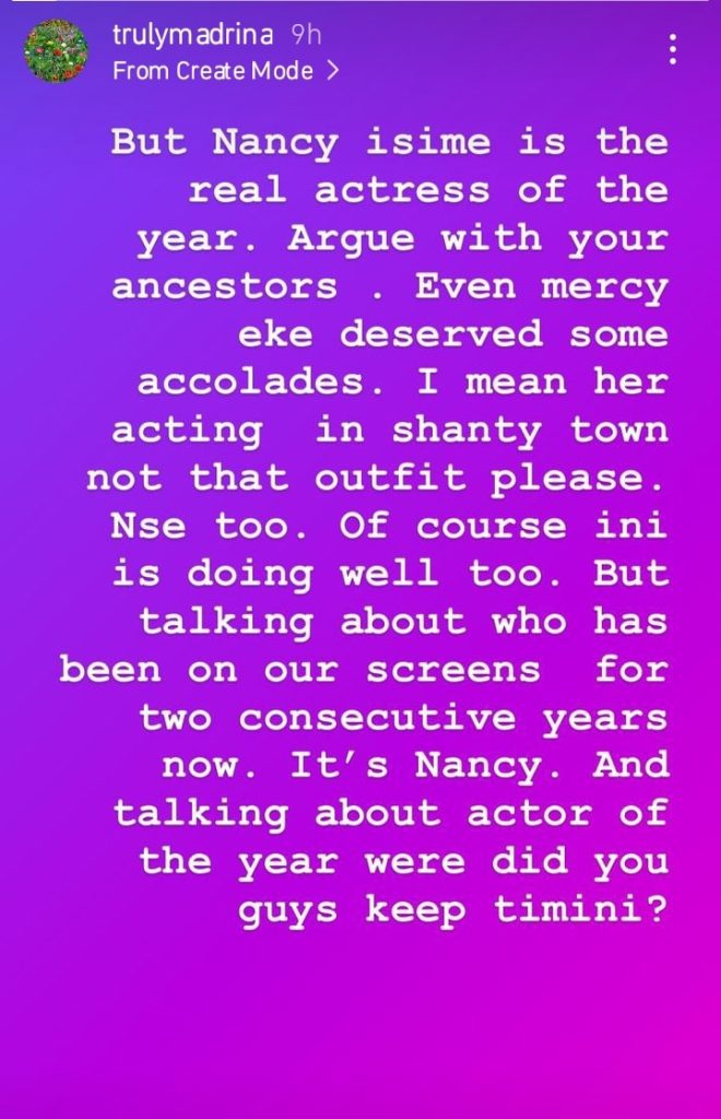 "Nancy Isime Is The Real Actress Of The Year" - Cynthia Morgan Speaks On AMVCA