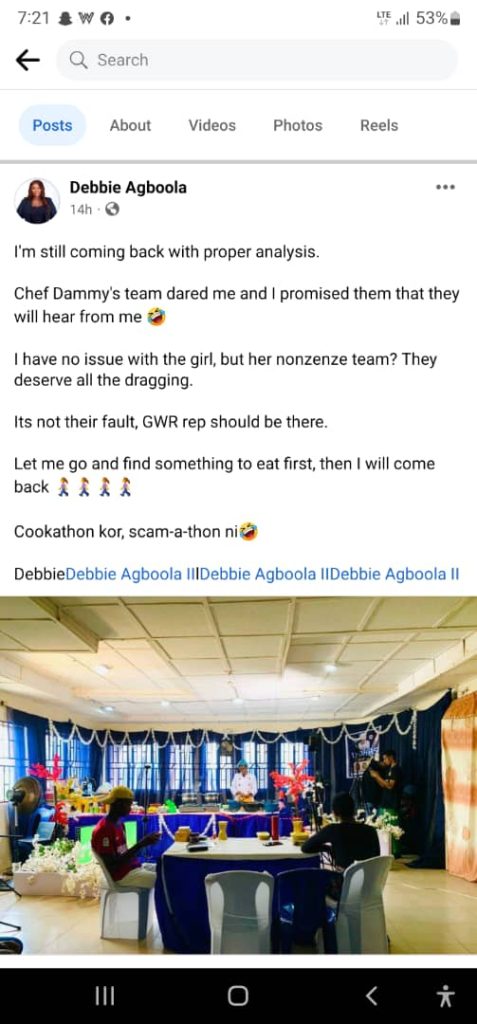 Chef Dammy Reportedly Charging People N1,000 To Eat Food At Her Cook-A-Thon [Video]