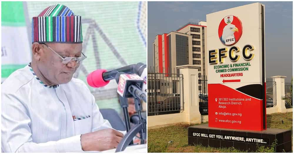 PDP commends Ortom/ Ortom in EFCC custody/ EFCC releases Ortom/ PDP backs Ortom after EFCC arrest