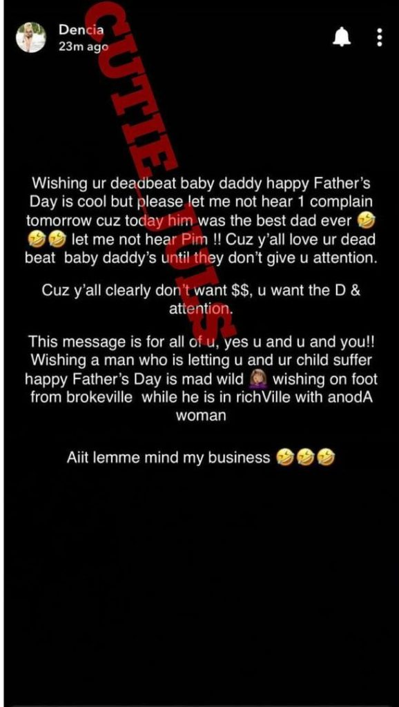 Larissa London Unfollows Dencia After Calling Davido A "Deadbeat" Father