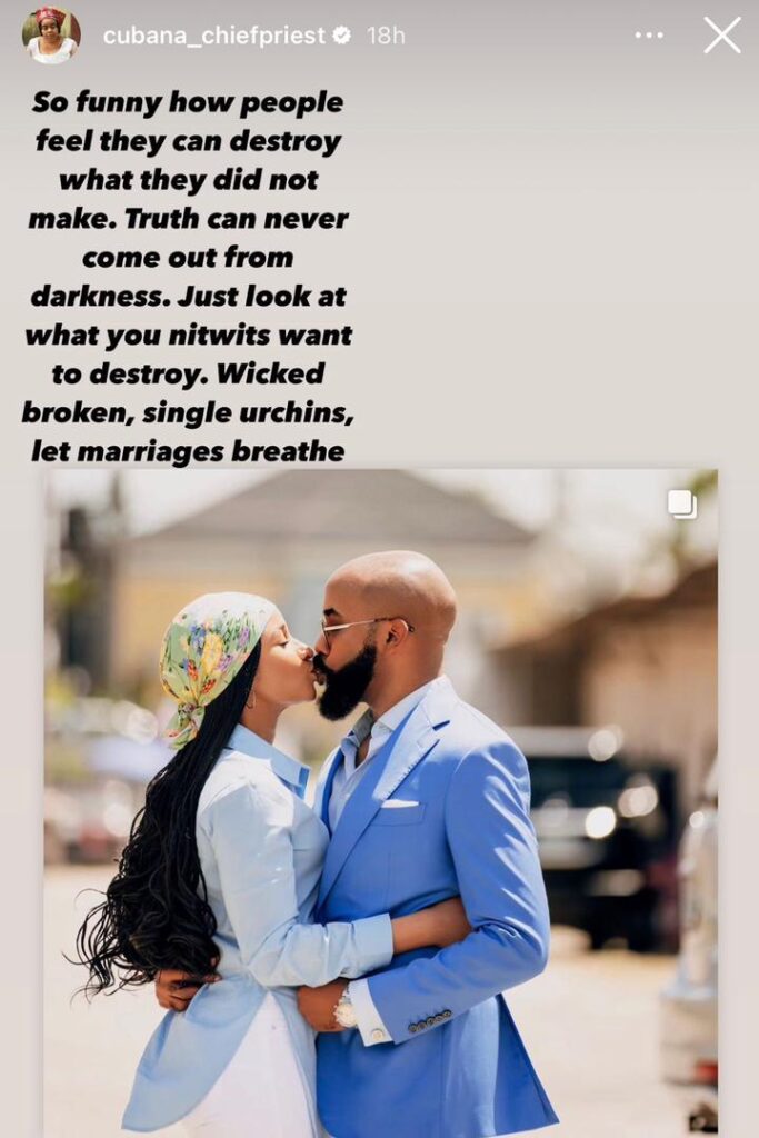 "Look At What You Want To Destroy" - Cubana Chief Priest Reacts To Banky W’s Alleged Cheating